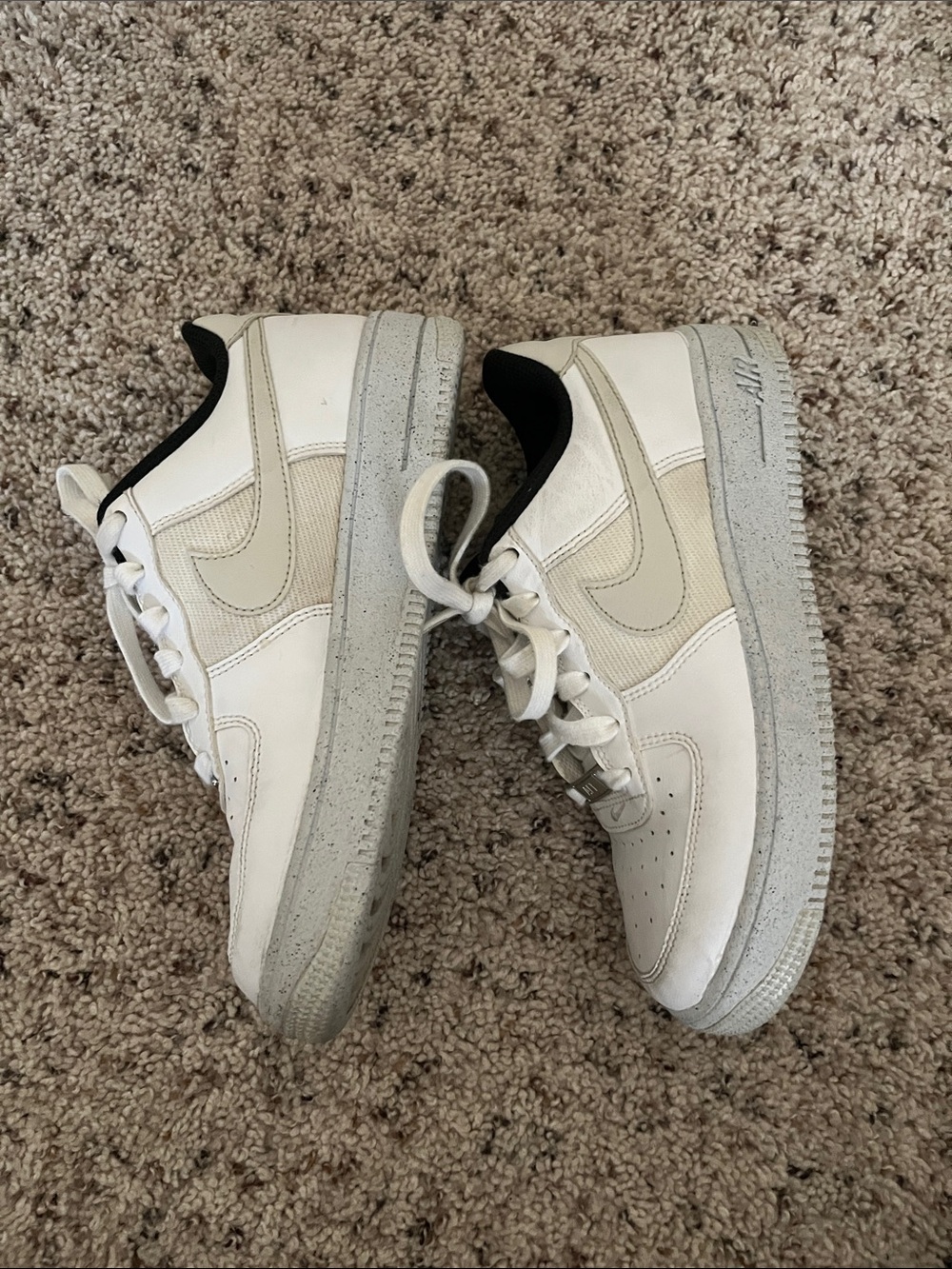 Nike Air Force 1 Crater Next Nature Boys White Sneakers Size 5 Big Boy - Picture 9 of 9